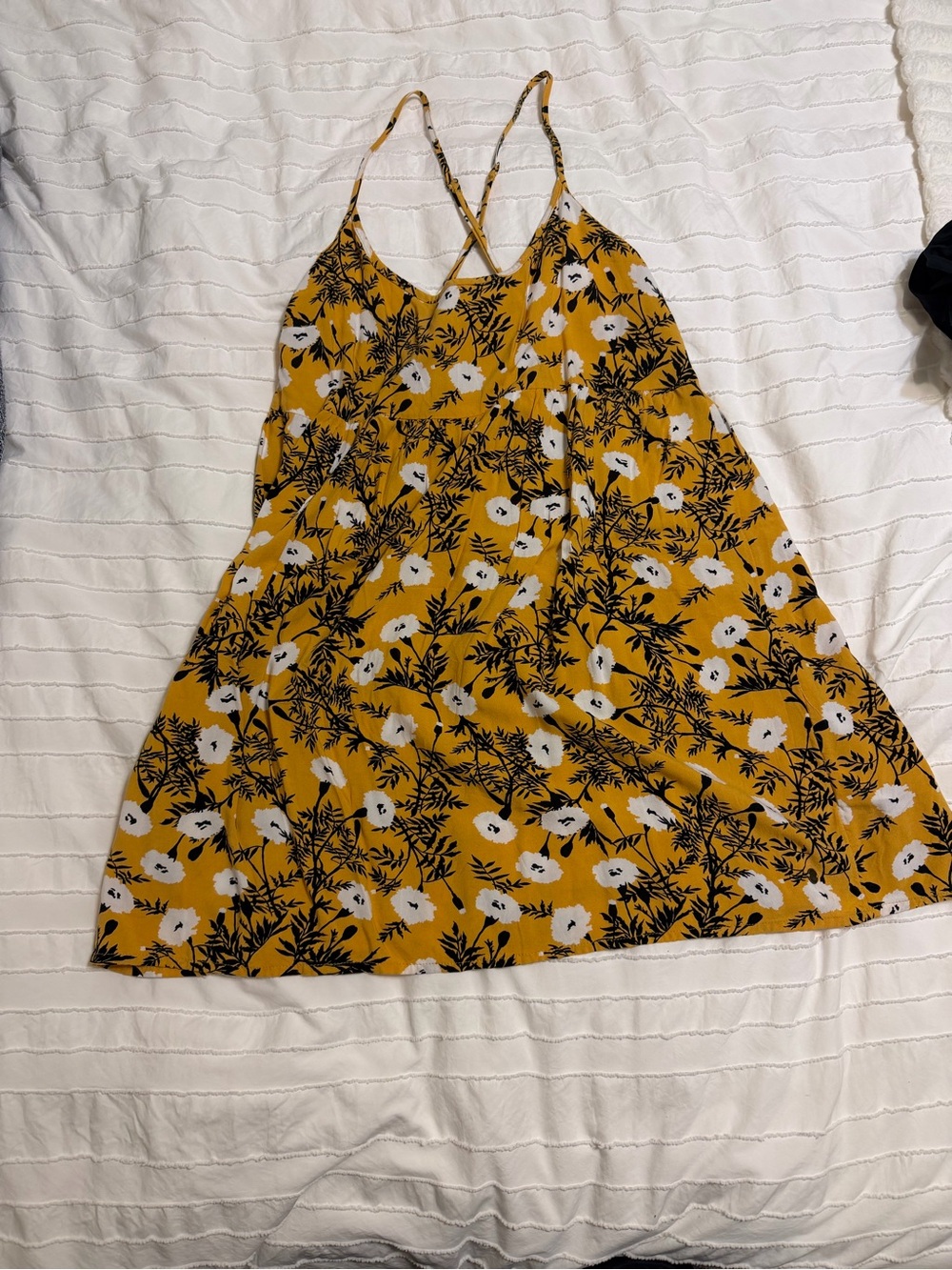 Roxy Yellow Floral Spaghetti-Strap Dress